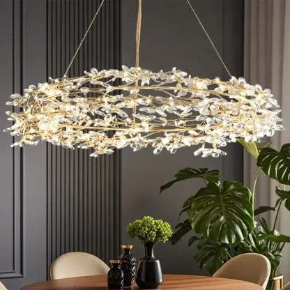 Modern Crystal Branch Chandelier with Adjustable Length Image - 3