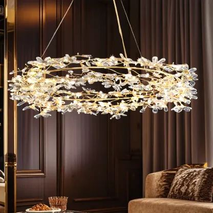 Modern Crystal Branch Chandelier with Adjustable Length Image - 4