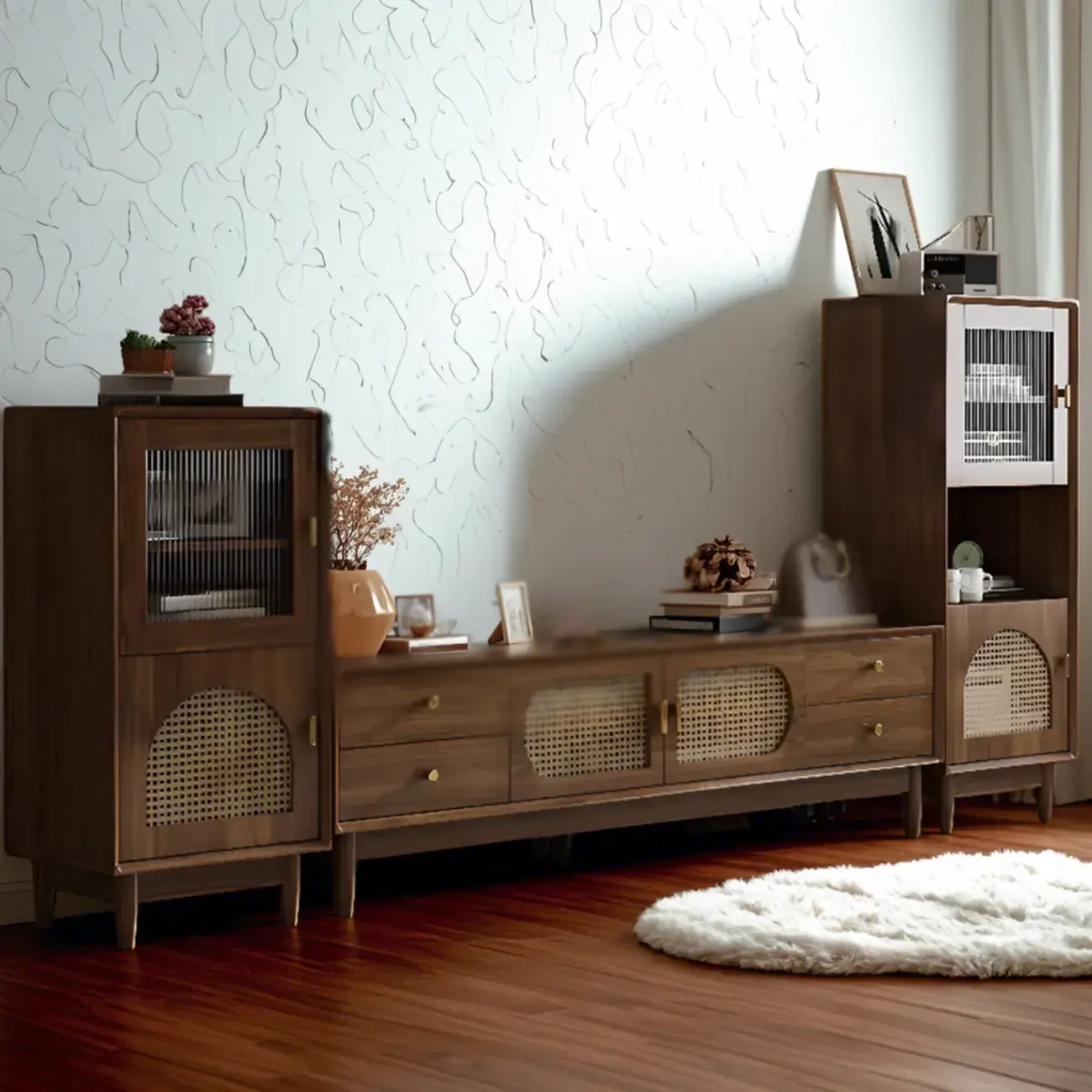 Modern Rectangle Solid Wood Accent Cabinet for Indoor Use Image - 5