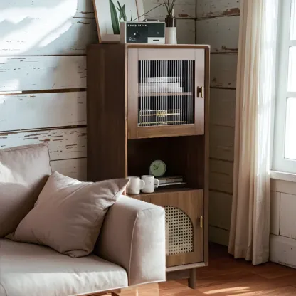Modern Rectangle Solid Wood Accent Cabinet for Indoor Use Image - 3