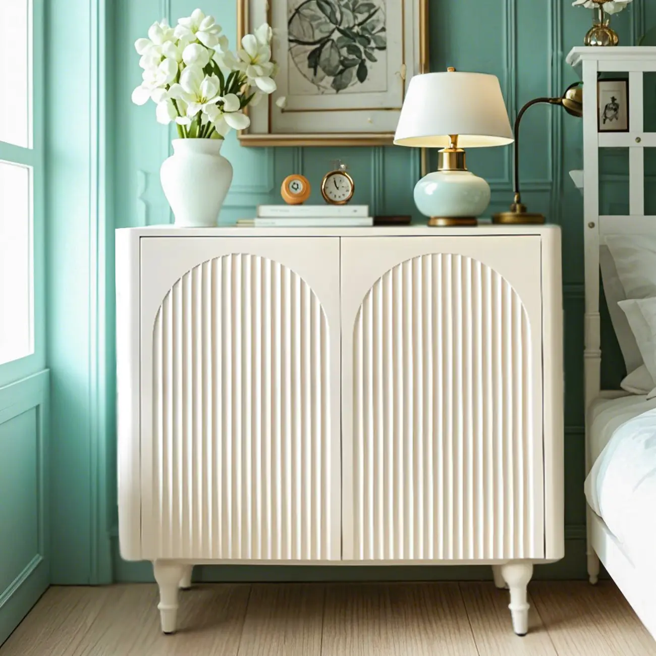 Scandinavian White Accent Cabinet for Versatile Room Storage Image - 1 | homeyfad