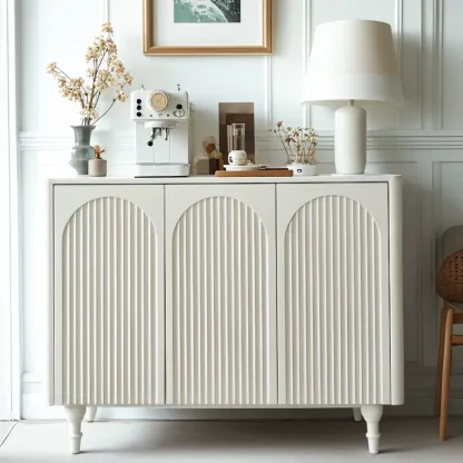 Scandinavian White Accent Cabinet for Versatile Room Storage Image - 2