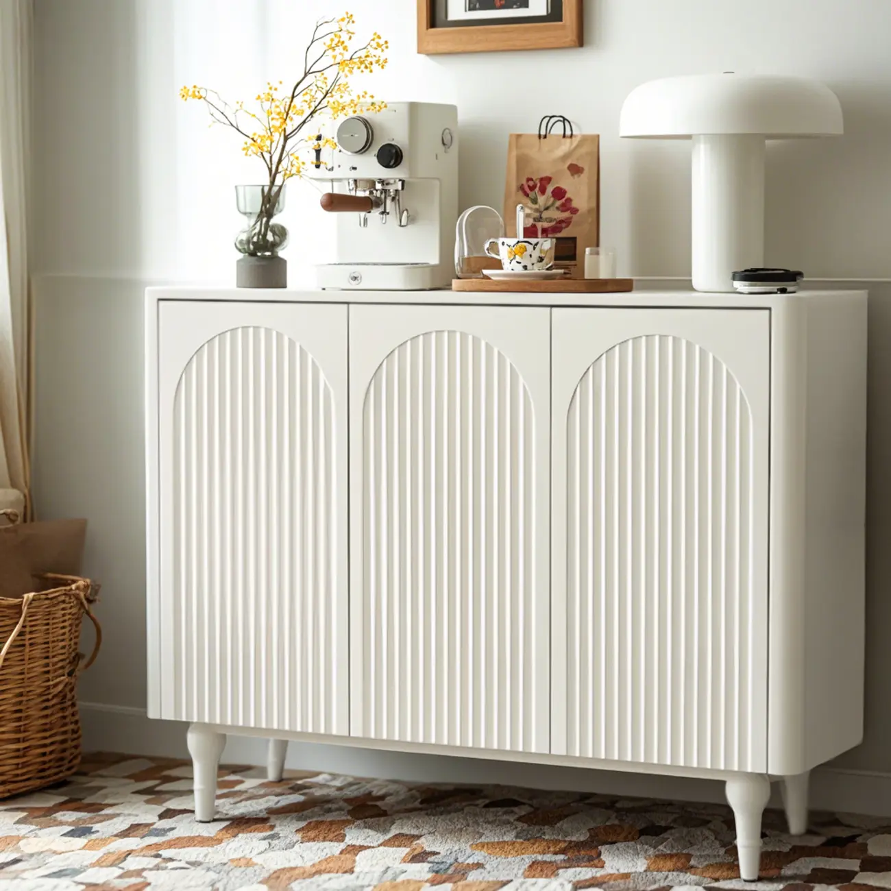 Scandinavian White Accent Cabinet for Versatile Room Storage Image - 3 | homeyfad