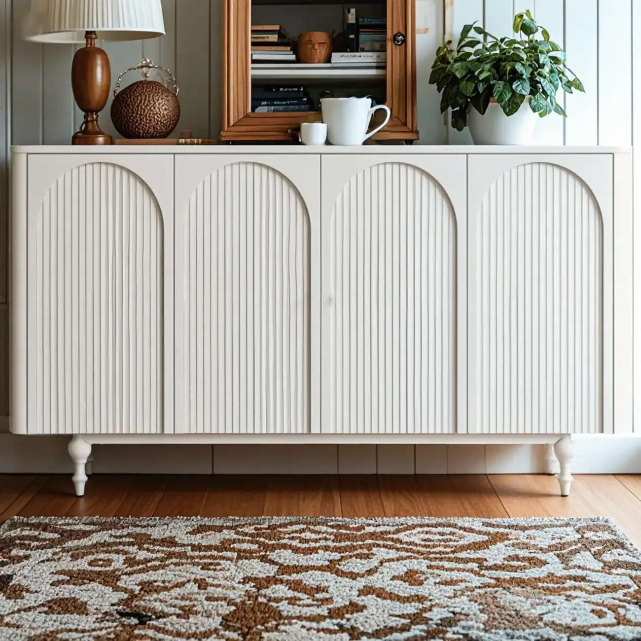 Scandinavian White Accent Cabinet for Versatile Room Storage Image - 23