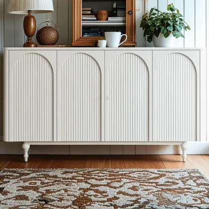 Scandinavian White Accent Cabinet for Versatile Room Storage Image - 23