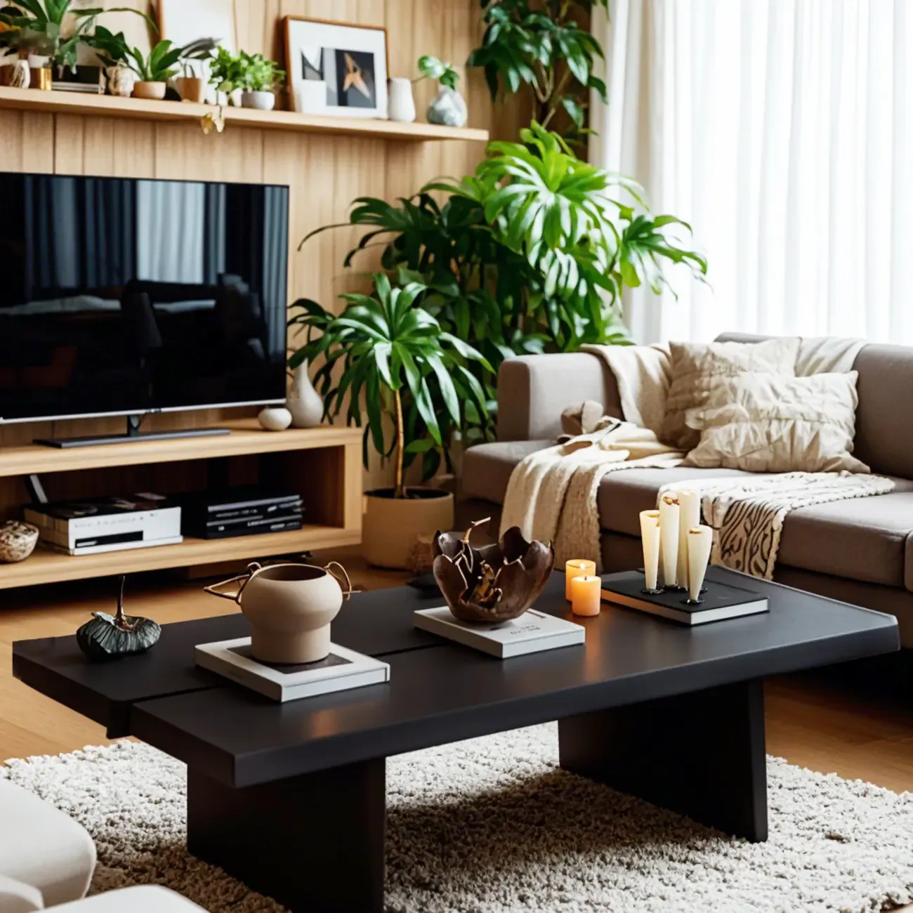 Modern Ash Rectangular Coffee Table with Sled Base Image - 2