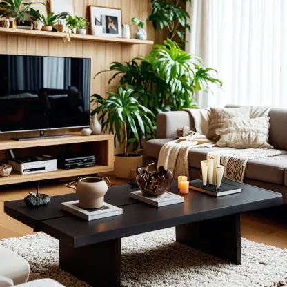 Modern Ash Rectangular Coffee Table with Sled Base Image - 2