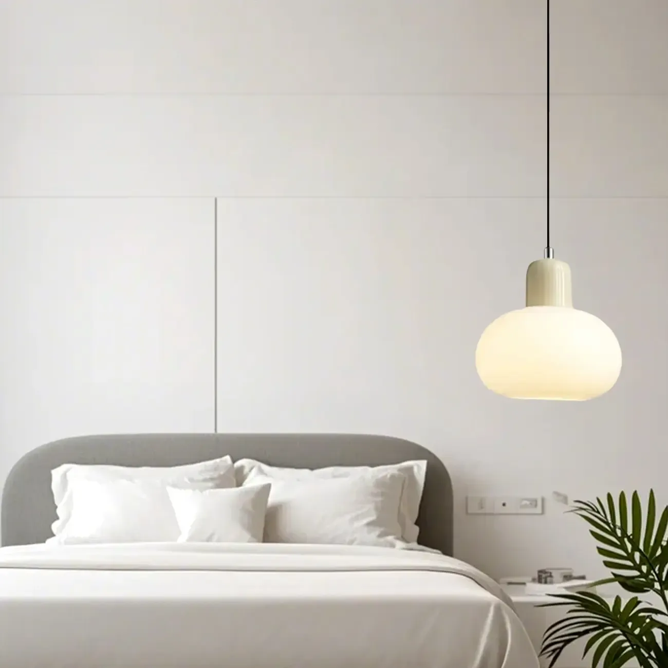 Minimalist Ceramic Globe Pendant Lights with Adjustable Length Image - 1