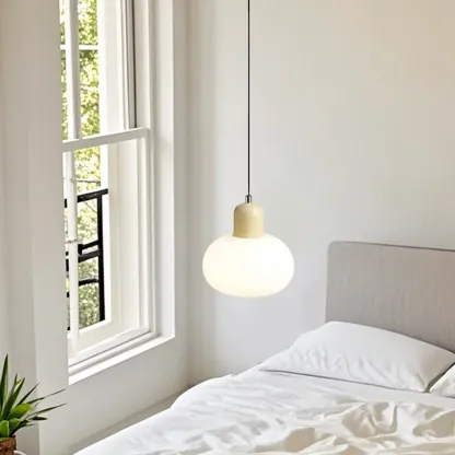 Minimalist Ceramic Globe Pendant Lights with Adjustable Length Image - 3