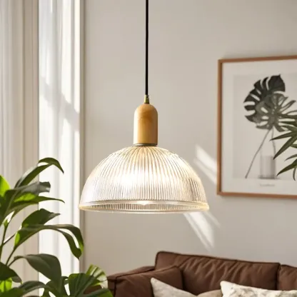 Modern Adjustable Glass Pendant Light for Kitchen Dining Image - 1