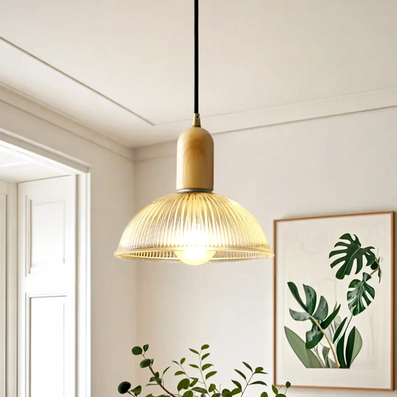 Modern Adjustable Glass Pendant Light for Kitchen Dining Image - 2 | homeyfad