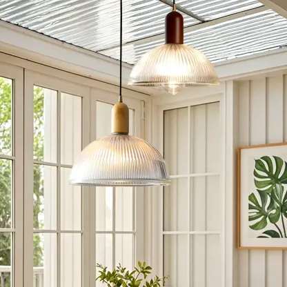 Modern Adjustable Glass Pendant Light for Kitchen Dining Image - 3