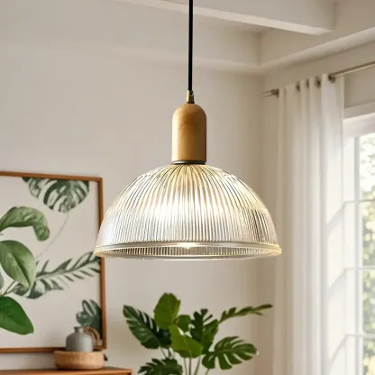 Modern Adjustable Glass Pendant Light for Kitchen Dining Image - 15