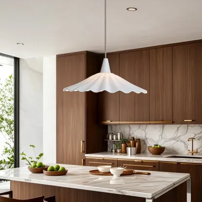 Classic Ceramic Umbrella-Shaped Pendant Light for Living Room Image - 2