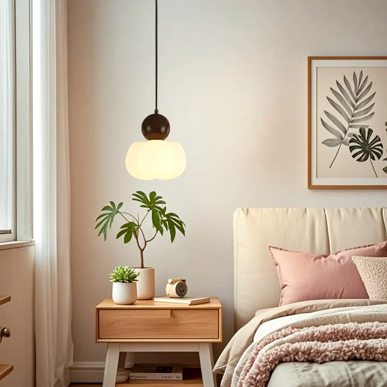 Modern Wooden Cloud Pendant Light for Bedroom Image - 5 | homeyfad