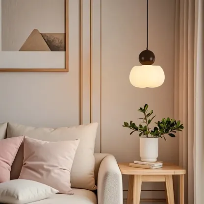 Modern Wooden Cloud Pendant Light for Bedroom Image - 6