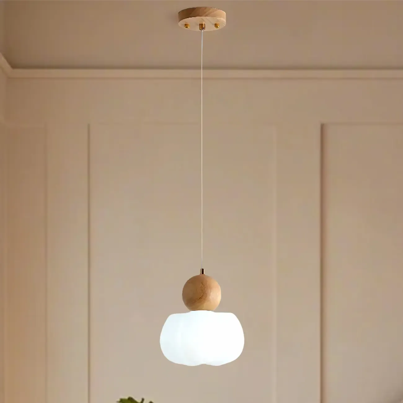 Modern Wooden Cloud Pendant Light for Bedroom Image - 14