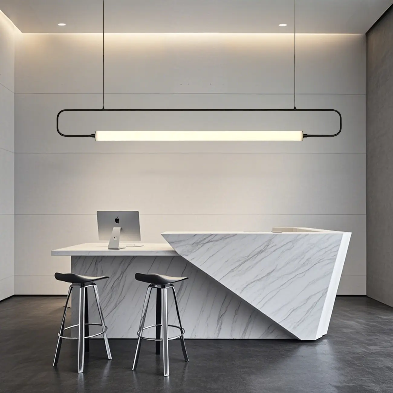 Simple Black Linear Island Light for Kitchen Metal Pendant Light Image - 1 | homeyfad