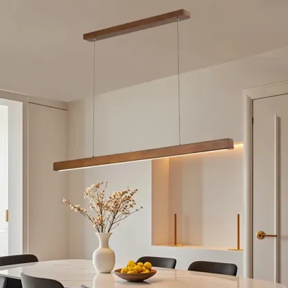 Walnut Wood Rustic Island Light in Rectangular Shape  Image - 5