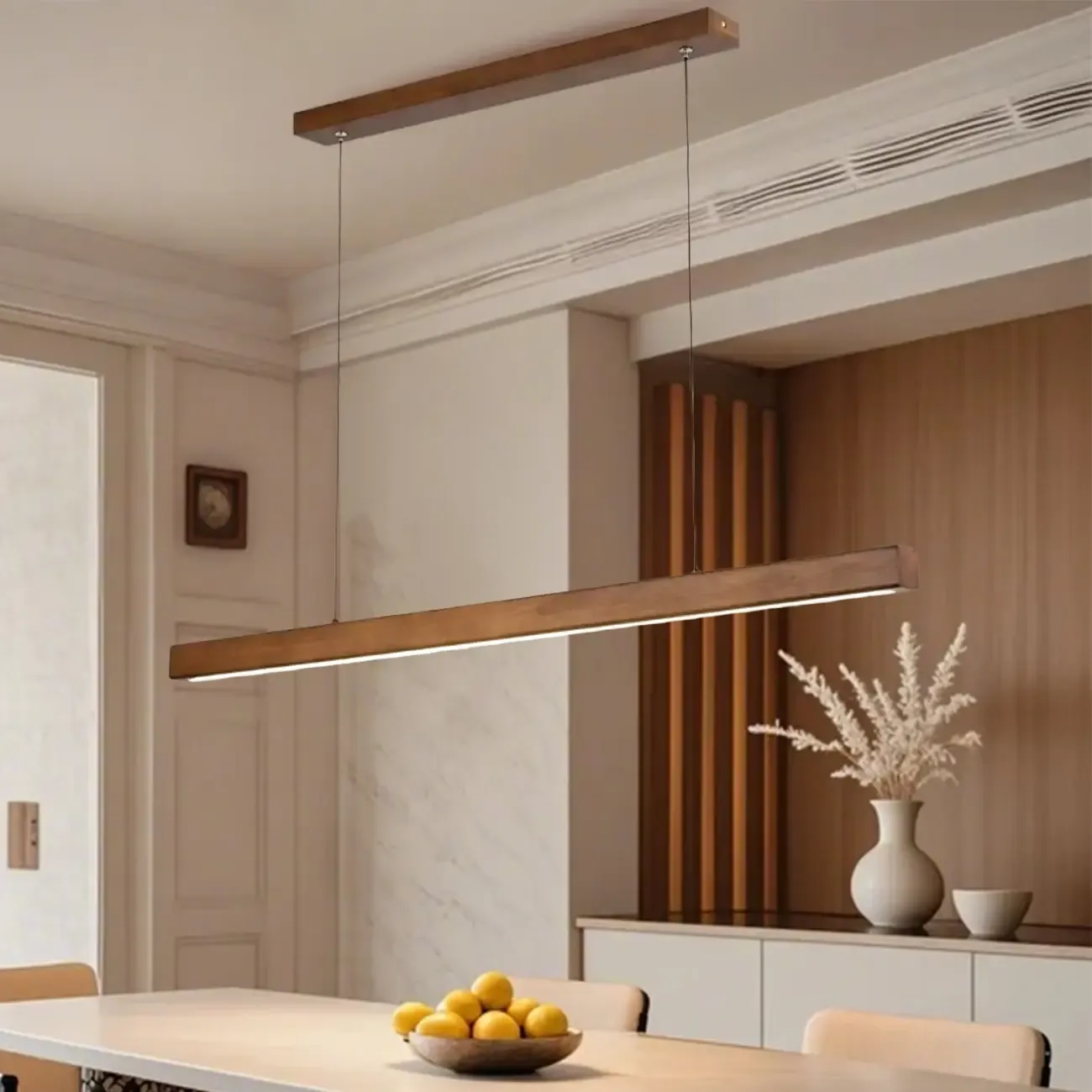 Walnut Wood Rustic Island Light in Rectangular Shape  Image - 6