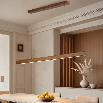 Walnut Wood Rustic Island Light in Rectangular Shape  Image - 6