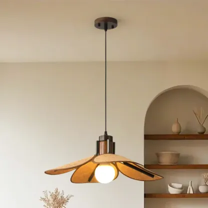 Walnut Wood Flora Pendant Light for Dining Room. Image - 15