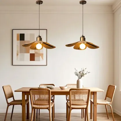 Walnut Wood Flora Pendant Light for Dining Room. Image - 4