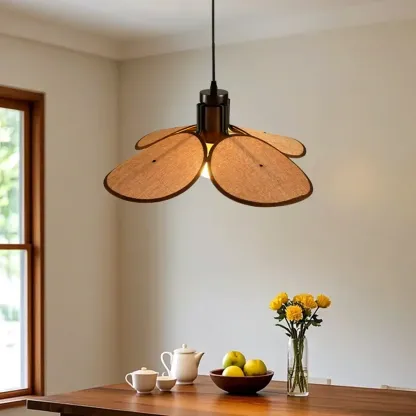 Walnut Wood Flora Pendant Light for Dining Room. Image - 5