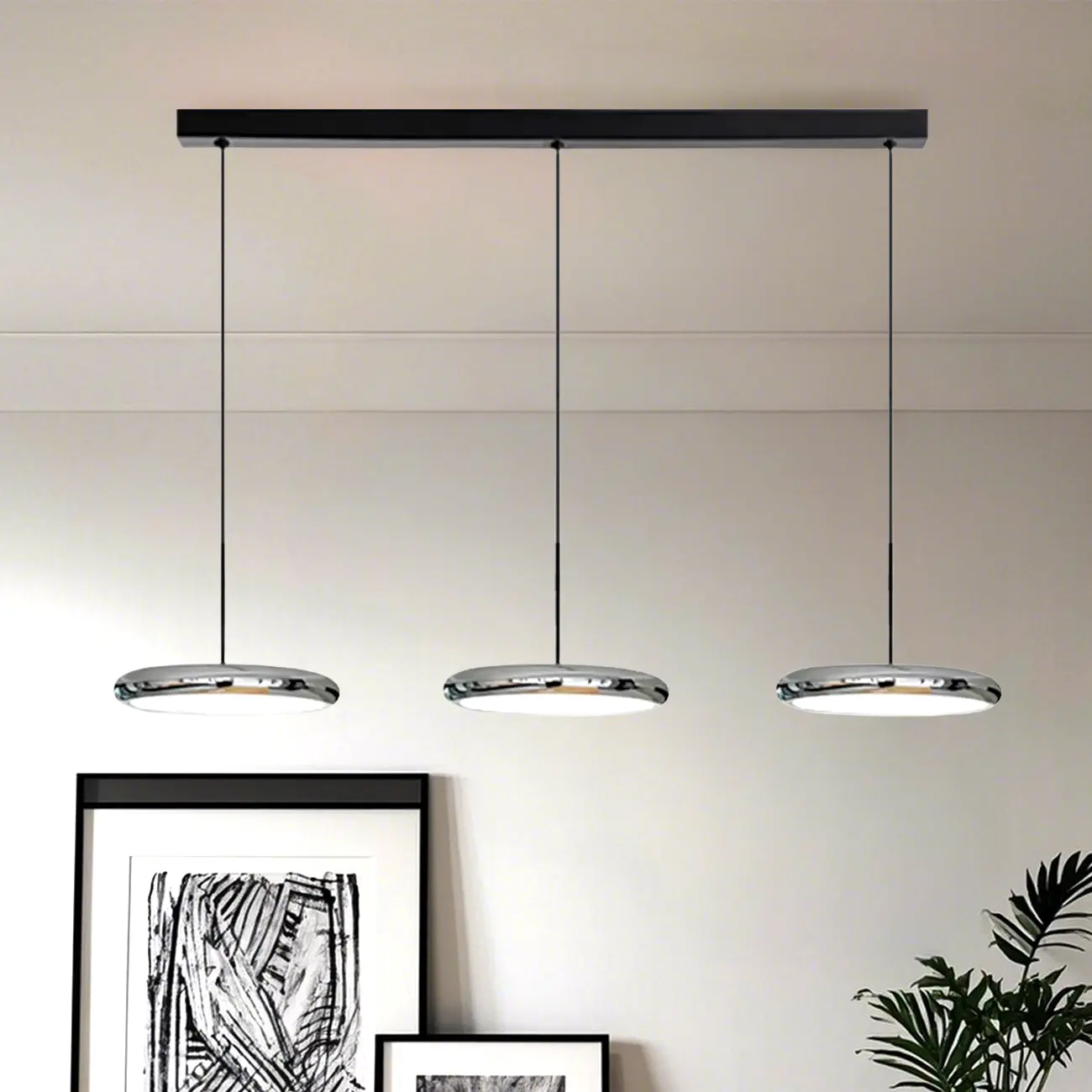 3 Light Metal Round Shape Modern Island Pendant Light Image - 12 | homeyfad