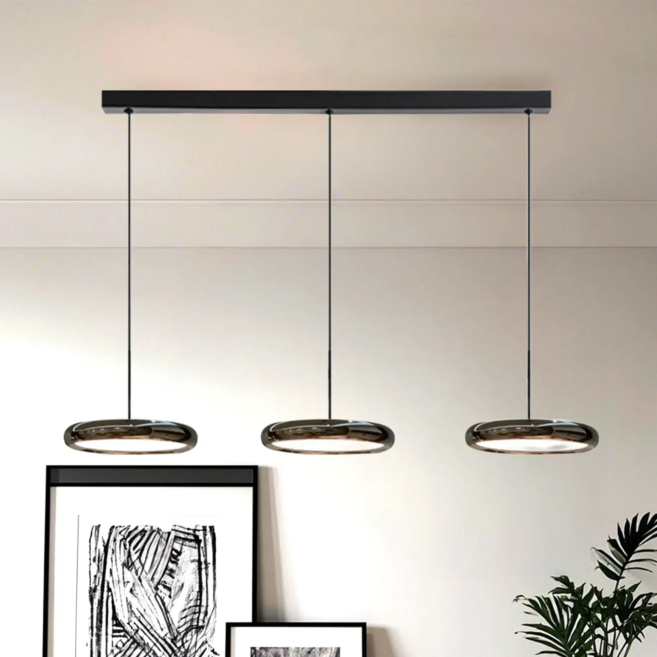 3 Light Metal Round Shape Modern Island Pendant Light Image - 13 | homeyfad