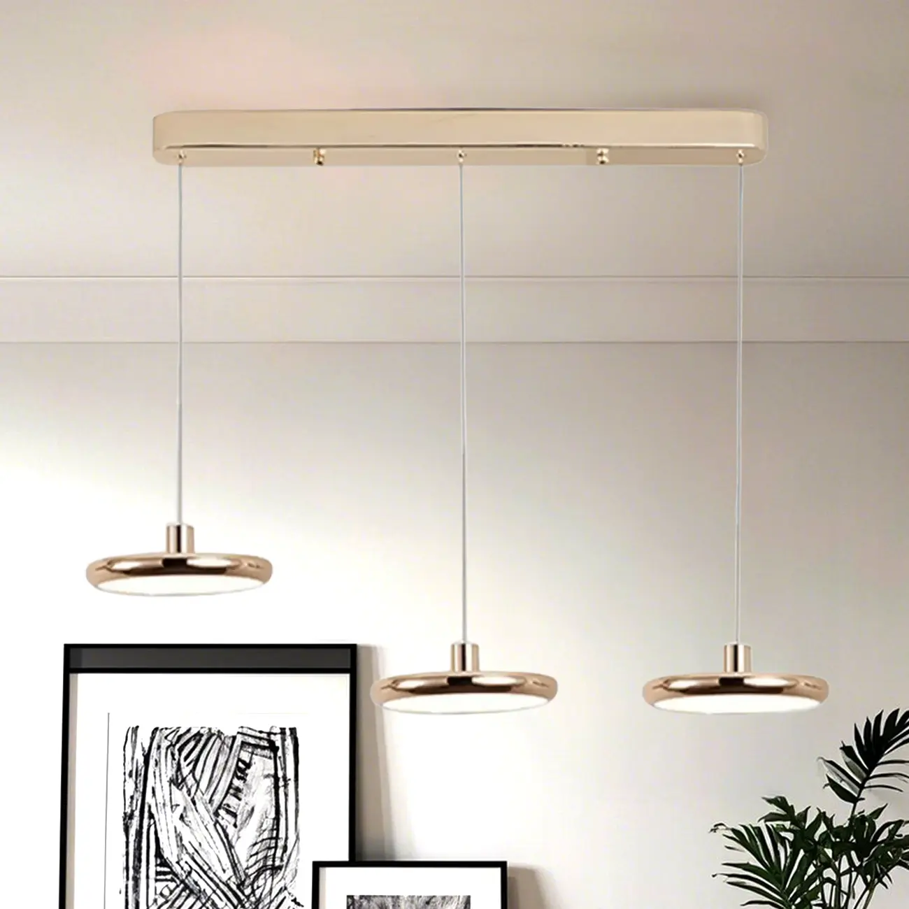 3 Light Metal Round Shape Modern Island Pendant Light Image - 14 | homeyfad