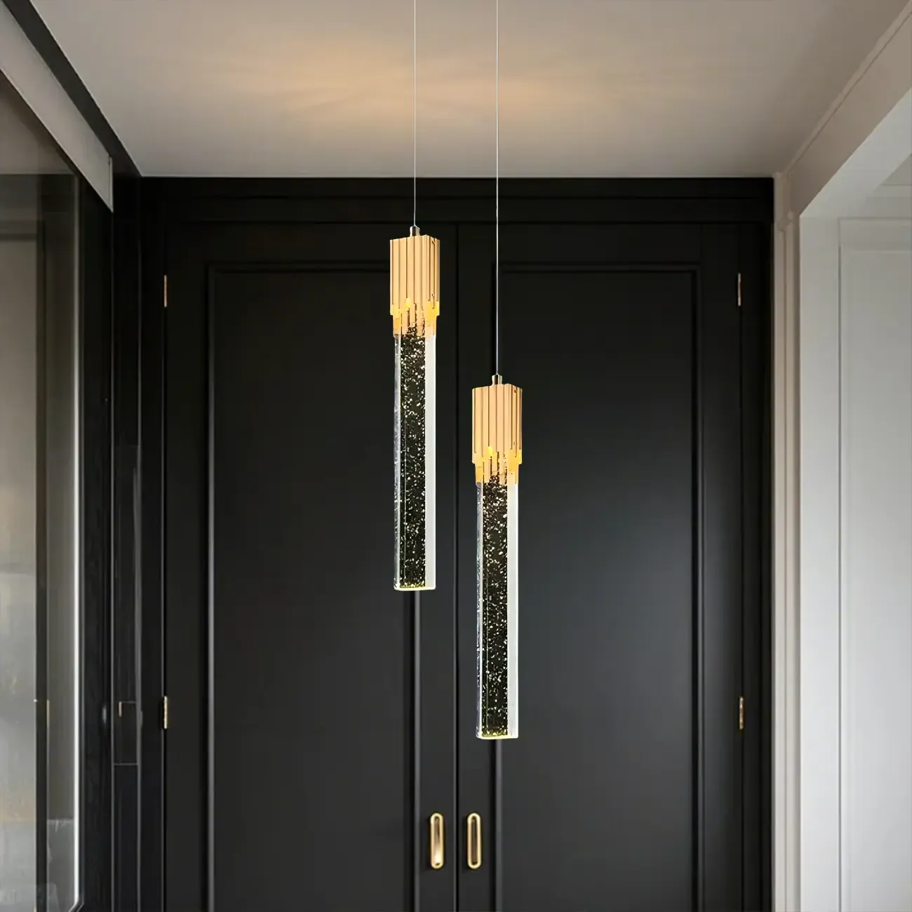 Modern Gold Glass Pendant Light for Dining Room Image - 2