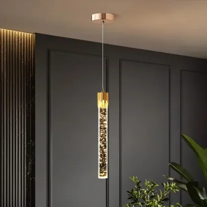 Modern Gold Glass Pendant Light for Dining Room Image - 16