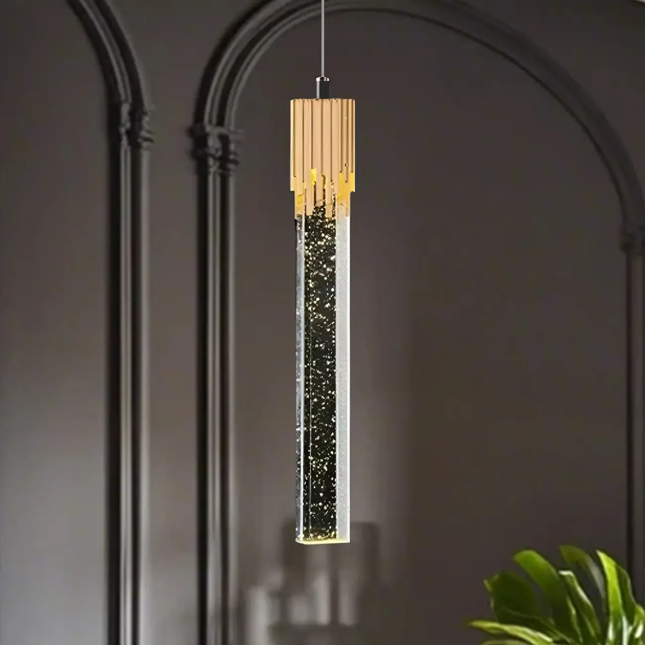 Modern Gold Glass Pendant Light for Dining Room Image - 11