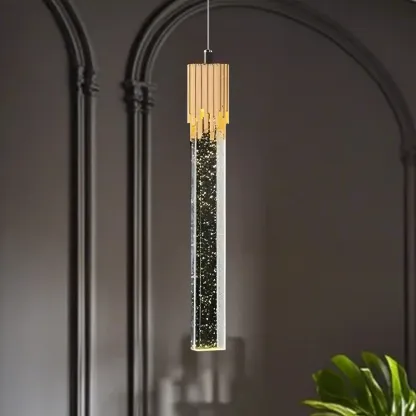 Modern Gold Glass Pendant Light for Dining Room Image - 11