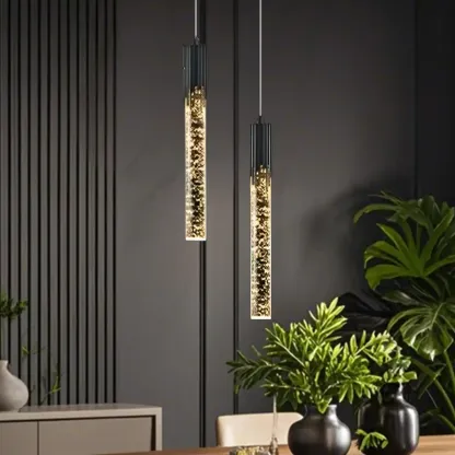 Modern Gold Glass Pendant Light for Dining Room Image - 12
