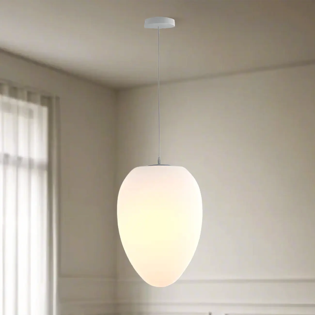 Designer Cream Resin Pebble Pendant Lamp for Dining Room. Image - 5 | homeyfad