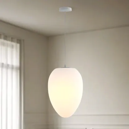 Designer Cream Resin Pebble Pendant Lamp for Dining Room. Image - 5