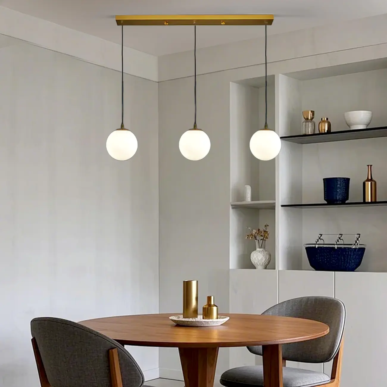 3 Lights Modern Glass Globe Island Pendant Light Image - 3 | homeyfad