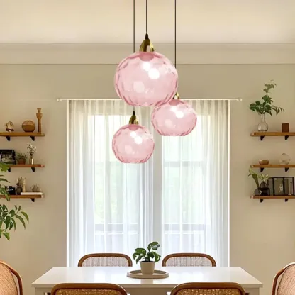 Artistic Stained Glass Globe Pendant Light for Dining Room Image - 3