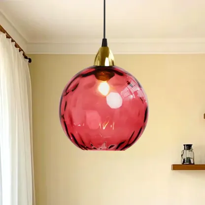 Artistic Stained Glass Globe Pendant Light for Dining Room Image - 14