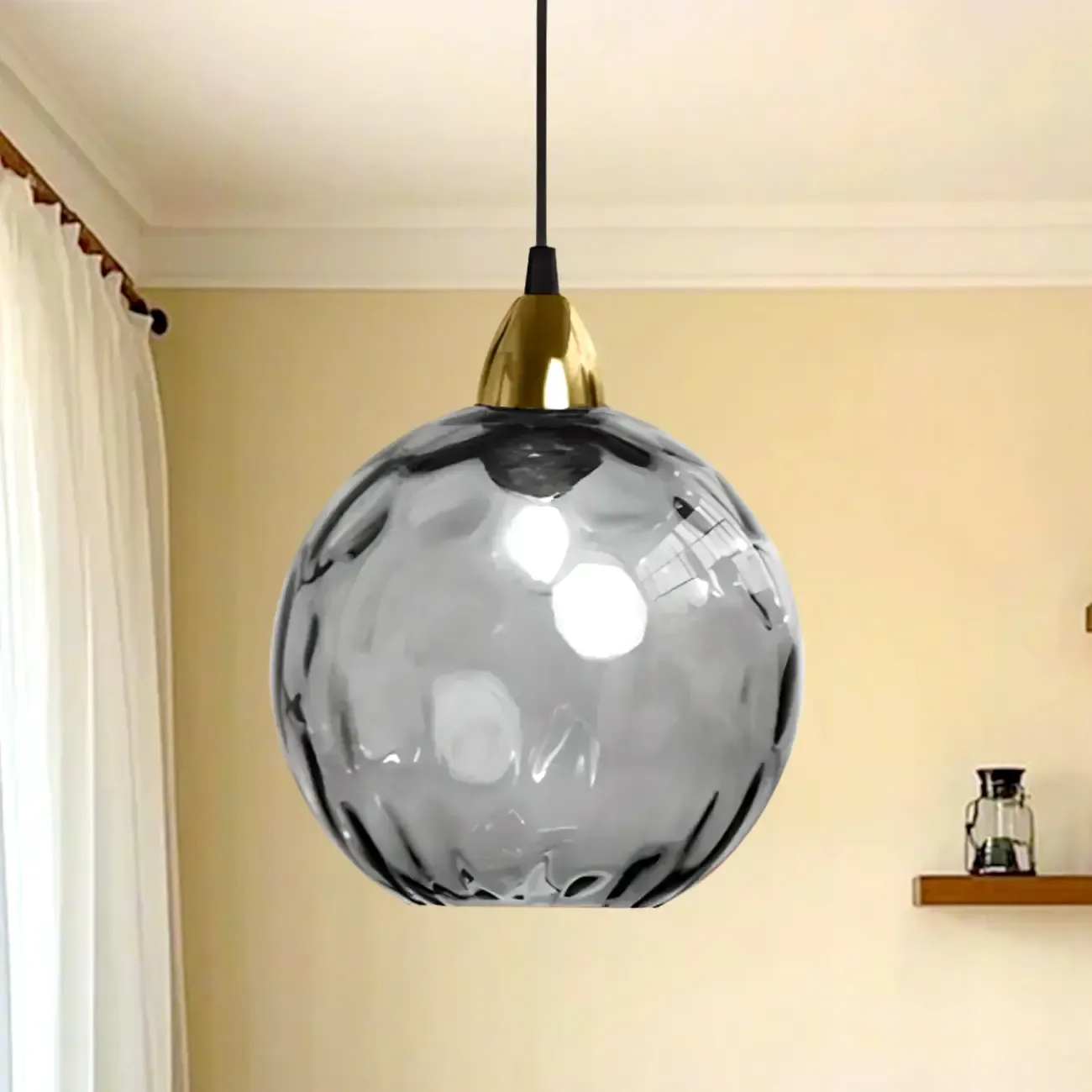 Artistic Stained Glass Globe Pendant Light for Dining Room Image - 15