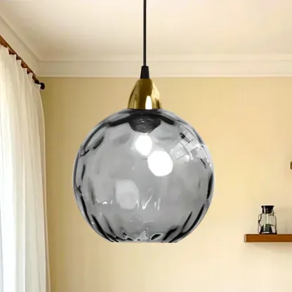 Artistic Stained Glass Globe Pendant Light for Dining Room Image - 15