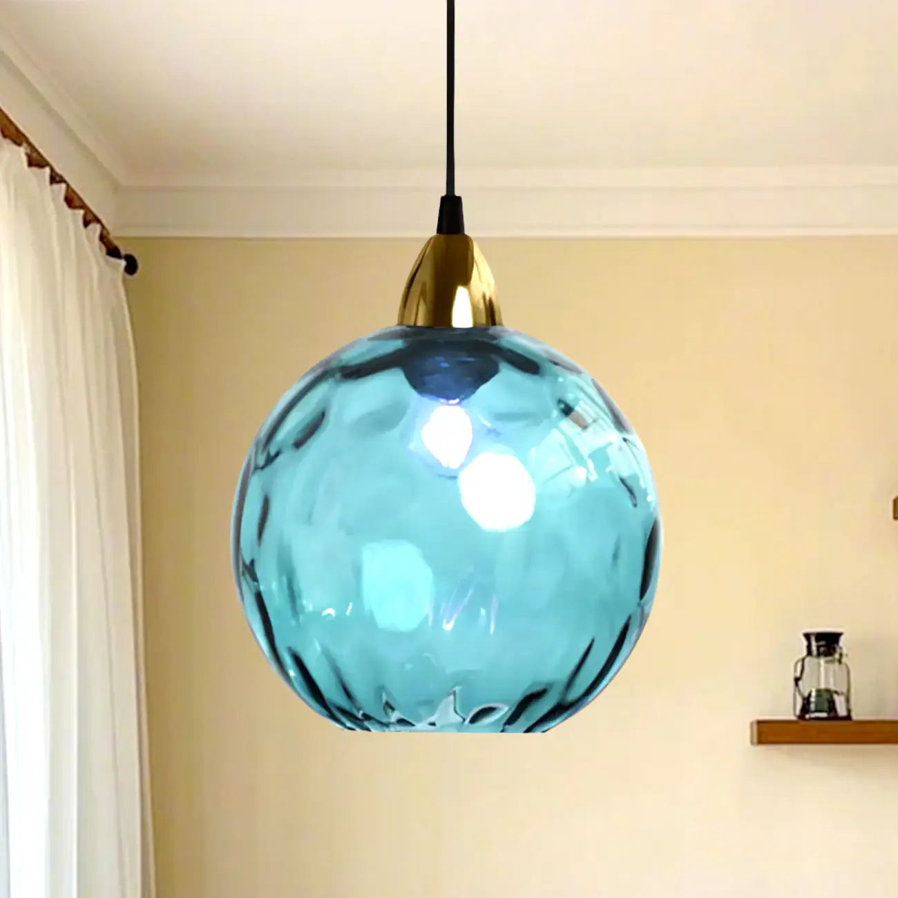 Artistic Stained Glass Globe Pendant Light for Dining Room Image - 17 | homeyfad