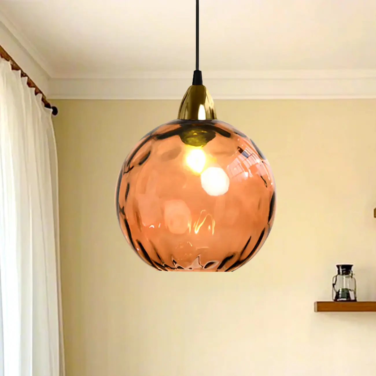 Artistic Stained Glass Globe Pendant Light for Dining Room Image - 18 | homeyfad