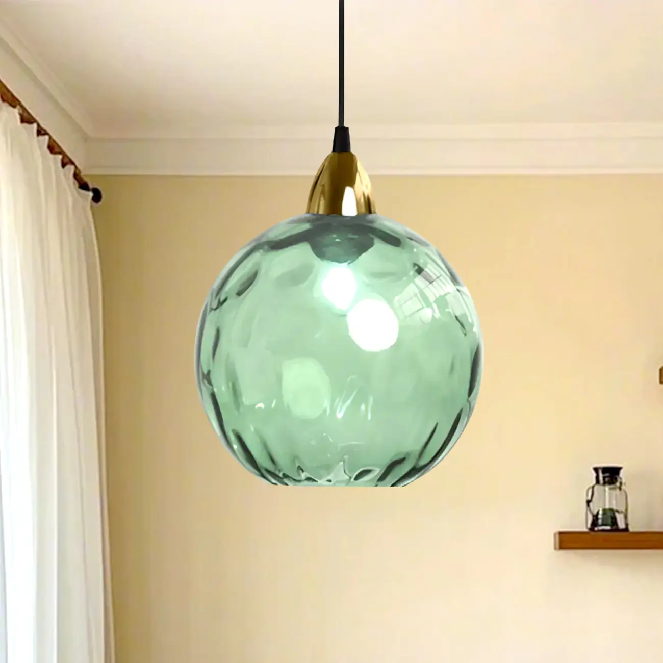Artistic Stained Glass Globe Pendant Light for Dining Room Image - 19 | homeyfad