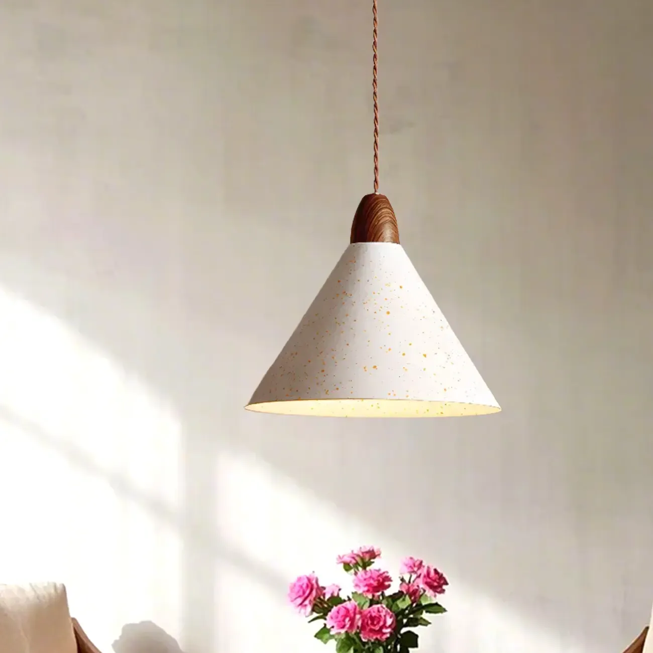 Modern White Iron Cone Pendant Lamp for Living Room Image - 4