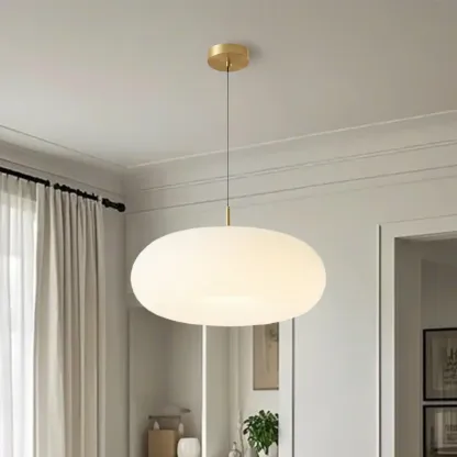 Cream Acrylic Pebble Shape  LED Pendant Light for Living Room Image - 20