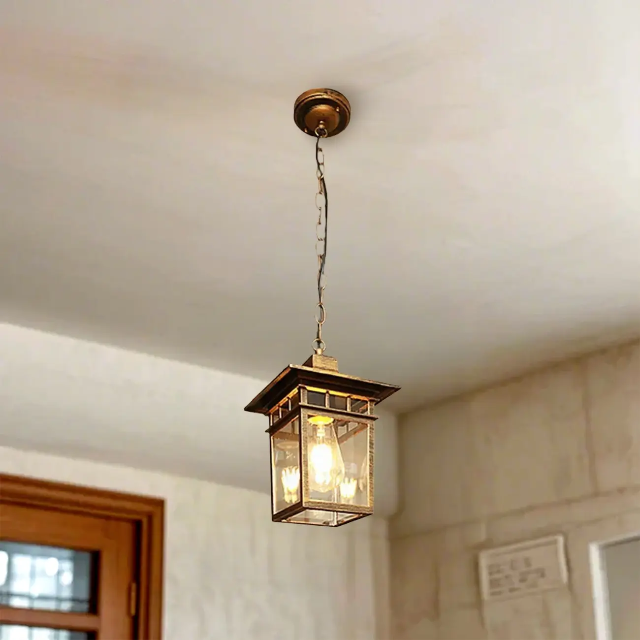 Retro Black Metal Hanging Pendant Lamp for Outdoor Use Image - 7 | homeyfad