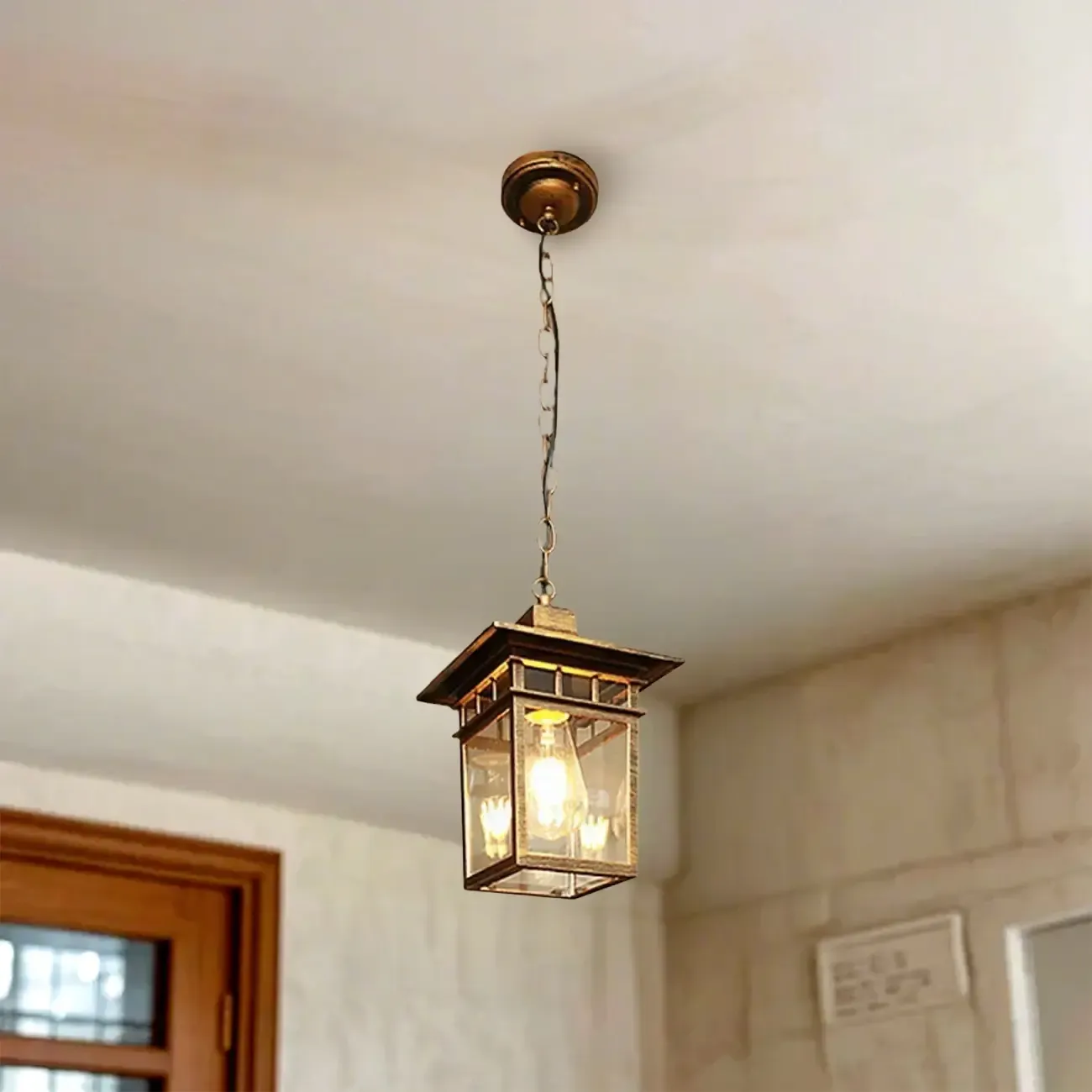 Retro Black Metal Hanging Pendant Lamp for Outdoor Use Image - 7